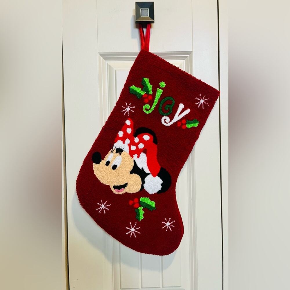 Disney Minnie Mouse textured Christmas stocking